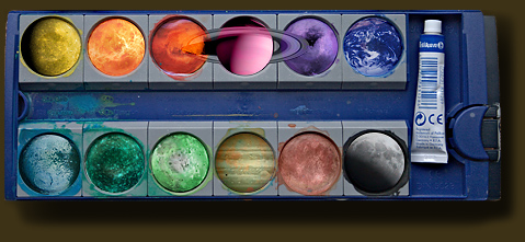 Sonnensystem im Farbkasten