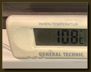 Bürotemperatur 10,8 Grad Celsius