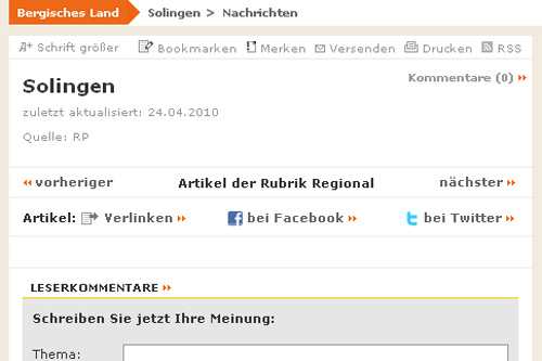 solingen Solingen - Leerer Artikel auf rp-online