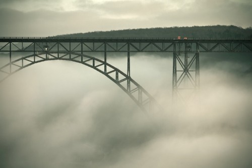 Müngstener Brücke im Nebel